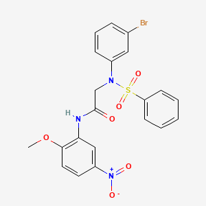 molecular formula C21H18BrN3O6S B3640481 N~2~-(3-bromophenyl)-N~1~-(2-methoxy-5-nitrophenyl)-N~2~-(phenylsulfonyl)glycinamide 