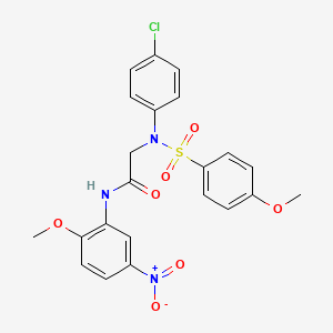 molecular formula C22H20ClN3O7S B3640524 N~2~-(4-chlorophenyl)-N~1~-(2-methoxy-5-nitrophenyl)-N~2~-[(4-methoxyphenyl)sulfonyl]glycinamide 