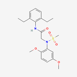 molecular formula C21H28N2O5S B3640536 N~1~-(2,6-diethylphenyl)-N~2~-(2,5-dimethoxyphenyl)-N~2~-(methylsulfonyl)glycinamide 
