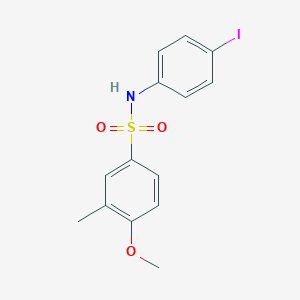 molecular formula C14H14INO3S B3640565 N-(4-iodophenyl)-4-methoxy-3-methylbenzenesulfonamide 