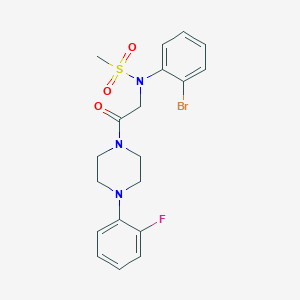 molecular formula C19H21BrFN3O3S B3640573 N-(2-bromophenyl)-N-{2-[4-(2-fluorophenyl)-1-piperazinyl]-2-oxoethyl}methanesulfonamide 