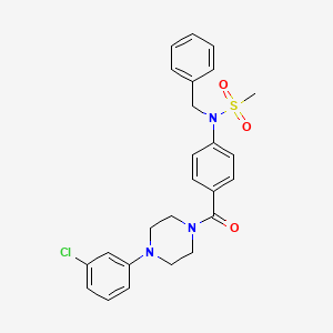 molecular formula C25H26ClN3O3S B3640625 N-benzyl-N-(4-{[4-(3-chlorophenyl)-1-piperazinyl]carbonyl}phenyl)methanesulfonamide 