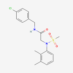 molecular formula C18H21ClN2O3S B3640665 N-[(4-Chlorophenyl)methyl]-2-[N-(2,3-dimethylphenyl)methanesulfonamido]acetamide 