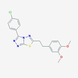 molecular formula C19H17ClN4O2S B364067 3-(4-Chlorophenyl)-6-[2-(3,4-dimethoxyphenyl)ethyl][1,2,4]triazolo[3,4-b][1,3,4]thiadiazole CAS No. 951957-24-7