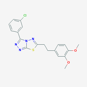molecular formula C19H17ClN4O2S B364068 3-(3-Chlorophenyl)-6-[2-(3,4-dimethoxyphenyl)ethyl][1,2,4]triazolo[3,4-b][1,3,4]thiadiazole CAS No. 951996-07-9