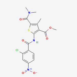 molecular formula C17H16ClN3O6S B3640693 methyl 2-[(2-chloro-4-nitrobenzoyl)amino]-5-[(dimethylamino)carbonyl]-4-methyl-3-thiophenecarboxylate 