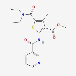 molecular formula C18H21N3O4S B3640764 methyl 5-[(diethylamino)carbonyl]-4-methyl-2-[(3-pyridinylcarbonyl)amino]-3-thiophenecarboxylate 