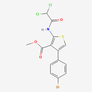 molecular formula C14H10BrCl2NO3S B3640886 methyl 4-(4-bromophenyl)-2-[(dichloroacetyl)amino]-3-thiophenecarboxylate 