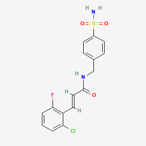 molecular formula C16H14ClFN2O3S B3640894 N-[4-(aminosulfonyl)benzyl]-3-(2-chloro-6-fluorophenyl)acrylamide 