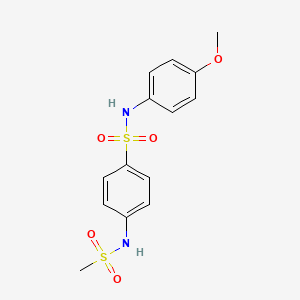 molecular formula C14H16N2O5S2 B3640941 N-(4-methoxyphenyl)-4-[(methylsulfonyl)amino]benzenesulfonamide 
