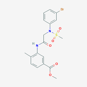 molecular formula C18H19BrN2O5S B3640958 methyl 3-[[2-(3-bromo-N-methylsulfonylanilino)acetyl]amino]-4-methylbenzoate 