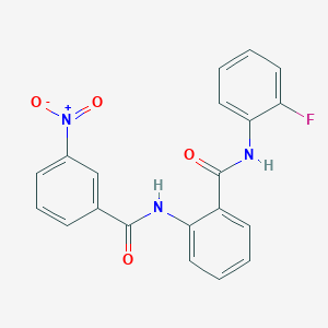 molecular formula C20H14FN3O4 B3641089 N-(2-fluorophenyl)-2-[(3-nitrobenzoyl)amino]benzamide 