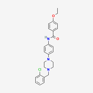 molecular formula C26H28ClN3O2 B3641105 N-{4-[4-(2-chlorobenzyl)-1-piperazinyl]phenyl}-4-ethoxybenzamide 