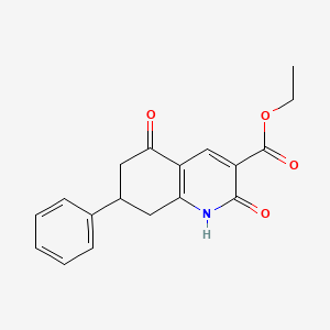 molecular formula C18H17NO4 B3641150 Ethyl 2,5-dioxo-7-phenyl-1,2,5,6,7,8-hexahydroquinoline-3-carboxylate 