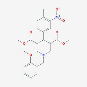 molecular formula C24H24N2O7 B3641160 dimethyl 1-(2-methoxybenzyl)-4-(4-methyl-3-nitrophenyl)-1,4-dihydro-3,5-pyridinedicarboxylate 