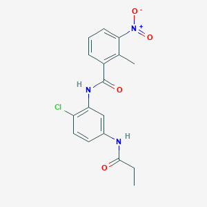 molecular formula C17H16ClN3O4 B3641190 N-[2-chloro-5-(propionylamino)phenyl]-2-methyl-3-nitrobenzamide 
