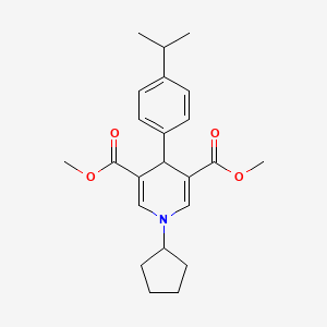 molecular formula C23H29NO4 B3641219 dimethyl 1-cyclopentyl-4-(4-isopropylphenyl)-1,4-dihydro-3,5-pyridinedicarboxylate 