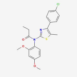 molecular formula C21H21ClN2O3S B3641229 N-[4-(4-chlorophenyl)-5-methyl-1,3-thiazol-2-yl]-N-(2,4-dimethoxyphenyl)propanamide 