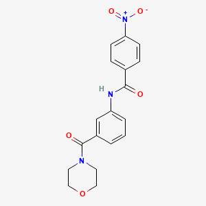 molecular formula C18H17N3O5 B3641416 N-[3-(morpholine-4-carbonyl)phenyl]-4-nitrobenzamide 