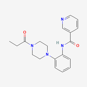 molecular formula C19H22N4O2 B3641431 N-[2-(4-propionyl-1-piperazinyl)phenyl]nicotinamide 