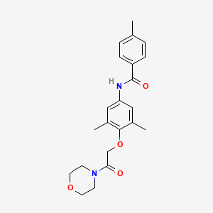 molecular formula C22H26N2O4 B3641479 N-{3,5-dimethyl-4-[2-(4-morpholinyl)-2-oxoethoxy]phenyl}-4-methylbenzamide 