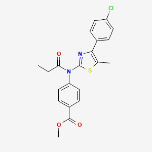 molecular formula C21H19ClN2O3S B3641528 Methyl 4-[[4-(4-chlorophenyl)-5-methyl-1,3-thiazol-2-yl]-propanoylamino]benzoate 