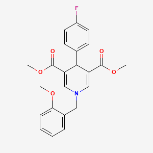 molecular formula C23H22FNO5 B3641543 dimethyl 4-(4-fluorophenyl)-1-(2-methoxybenzyl)-1,4-dihydro-3,5-pyridinedicarboxylate 