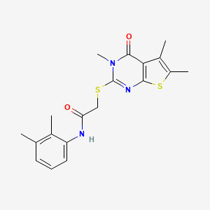 molecular formula C19H21N3O2S2 B3641616 N-(2,3-dimethylphenyl)-2-(3,5,6-trimethyl-4-oxo(3-hydrothiopheno[2,3-d]pyrimid in-2-ylthio))acetamide 