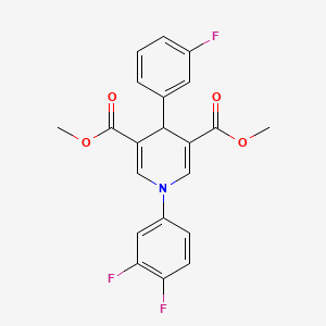 molecular formula C21H16F3NO4 B3641645 dimethyl 1-(3,4-difluorophenyl)-4-(3-fluorophenyl)-1,4-dihydro-3,5-pyridinedicarboxylate 