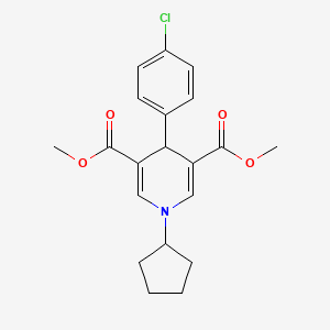 molecular formula C20H22ClNO4 B3641655 dimethyl 4-(4-chlorophenyl)-1-cyclopentyl-1,4-dihydro-3,5-pyridinedicarboxylate 
