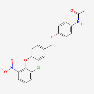 molecular formula C21H17ClN2O5 B3641691 N-(4-{[4-(2-chloro-6-nitrophenoxy)benzyl]oxy}phenyl)acetamide 