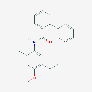 molecular formula C24H25NO2 B3641700 N-(5-isopropyl-4-methoxy-2-methylphenyl)-2-biphenylcarboxamide 