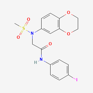 molecular formula C17H17IN2O5S B3641719 N~2~-(2,3-dihydro-1,4-benzodioxin-6-yl)-N-(4-iodophenyl)-N~2~-(methylsulfonyl)glycinamide 