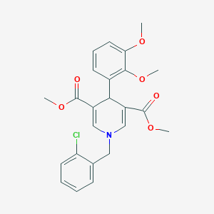 molecular formula C24H24ClNO6 B3641770 dimethyl 1-(2-chlorobenzyl)-4-(2,3-dimethoxyphenyl)-1,4-dihydro-3,5-pyridinedicarboxylate 