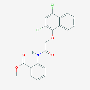molecular formula C20H15Cl2NO4 B3641809 Methyl 2-[[2-(2,4-dichloronaphthalen-1-yl)oxyacetyl]amino]benzoate 
