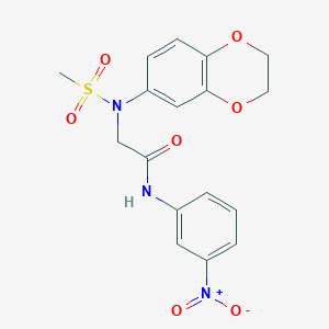 molecular formula C17H17N3O7S B3641836 N~2~-(2,3-dihydro-1,4-benzodioxin-6-yl)-N~2~-(methylsulfonyl)-N-(3-nitrophenyl)glycinamide 