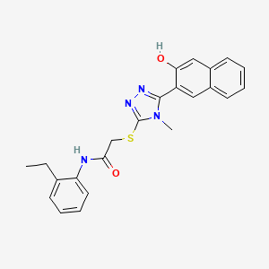 molecular formula C23H22N4O2S B3641882 N-(2-ethylphenyl)-2-[[5-(3-hydroxynaphthalen-2-yl)-4-methyl-1,2,4-triazol-3-yl]sulfanyl]acetamide 