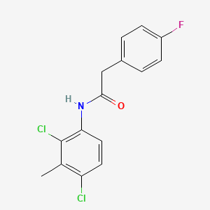molecular formula C15H12Cl2FNO B3641937 N-(2,4-dichloro-3-methylphenyl)-2-(4-fluorophenyl)acetamide 