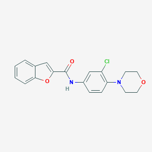 molecular formula C19H17ClN2O3 B364196 N-[3-chloro-4-(4-morpholinyl)phenyl]-1-benzofuran-2-carboxamide CAS No. 330177-89-4