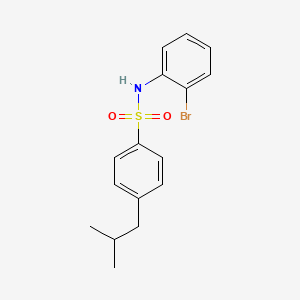 molecular formula C16H18BrNO2S B3641975 N-(2-bromophenyl)-4-isobutylbenzenesulfonamide 
