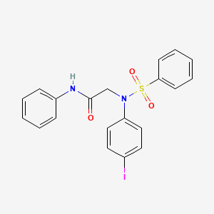 molecular formula C20H17IN2O3S B3642003 N~2~-(4-iodophenyl)-N~1~-phenyl-N~2~-(phenylsulfonyl)glycinamide 