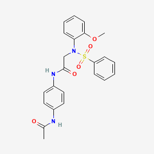 molecular formula C23H23N3O5S B3642017 N~1~-[4-(acetylamino)phenyl]-N~2~-(2-methoxyphenyl)-N~2~-(phenylsulfonyl)glycinamide 