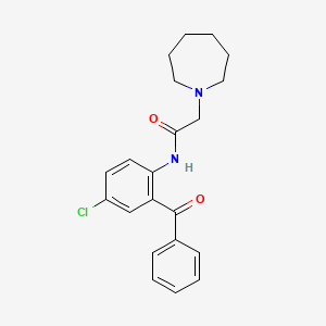 molecular formula C21H23ClN2O2 B3642033 Acetamide, 2-(azepan-1-yl)-N-(2-benzoyl-4-chlorophenyl)- 