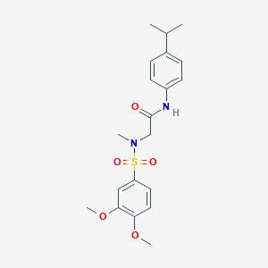 molecular formula C20H26N2O5S B3642059 N~2~-[(3,4-dimethoxyphenyl)sulfonyl]-N~1~-(4-isopropylphenyl)-N~2~-methylglycinamide 