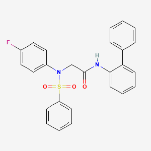 molecular formula C26H21FN2O3S B3642090 N~1~-2-biphenylyl-N~2~-(4-fluorophenyl)-N~2~-(phenylsulfonyl)glycinamide 
