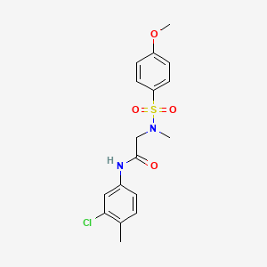 molecular formula C17H19ClN2O4S B3642197 N-(3-chloro-4-methylphenyl)-N~2~-[(4-methoxyphenyl)sulfonyl]-N~2~-methylglycinamide 