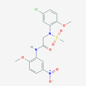 molecular formula C17H18ClN3O7S B3642209 N~2~-(5-chloro-2-methoxyphenyl)-N~1~-(2-methoxy-5-nitrophenyl)-N~2~-(methylsulfonyl)glycinamide 