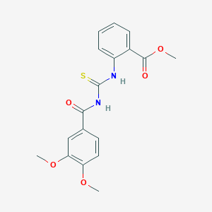 molecular formula C18H18N2O5S B364223 Methyl 2-({[(3,4-dimethoxybenzoyl)amino]carbothioyl}amino)benzoate CAS No. 428450-89-9