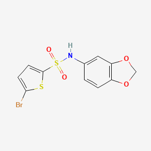 molecular formula C11H8BrNO4S2 B3642233 N-(1,3-benzodioxol-5-yl)-5-bromothiophene-2-sulfonamide 