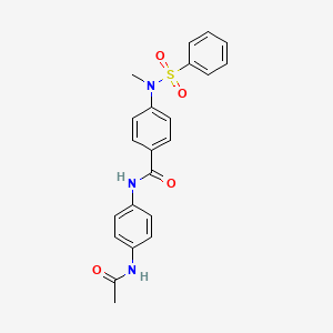 molecular formula C22H21N3O4S B3642250 N-[4-(acetylamino)phenyl]-4-[methyl(phenylsulfonyl)amino]benzamide 